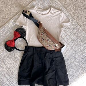 Disney X Coach Warren Mini Belt Bag Signature Jacquard Mickey NWT Crossbody